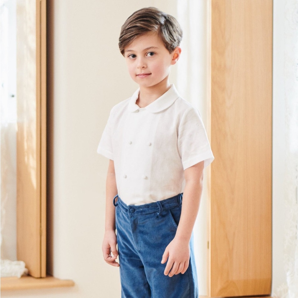 LA COQUETA EUC/LN White Toni Ceremony Short Sleeve Boy Shirt